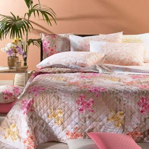 ORCHIDEE quilted bedspread, double bed size 260 × 270 by CALEFFI