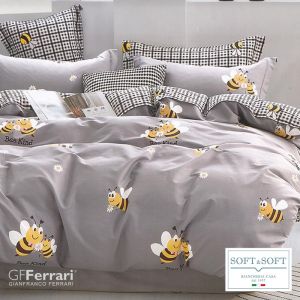 RODI ART.107 parure Copripiumino Percalle Letto MATRIMONIALE - Api