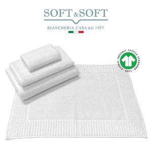COTONE BIOLOGICO Set Biancheria Bagno Asciugamani e Tappetino 4 pz. 500 gr/m² - Biosoffy Bianco