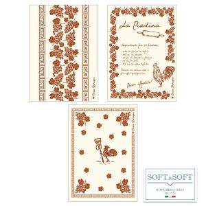 Romagna Set 6 strofinacci da cucina cm 50x70 purocotone