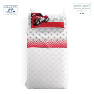 CARS 95 completo lenzuola misura SINGOLA Disney CALEFFI Grigio