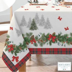 Santa Claus Christmas tablecloth 6 cm 140x180