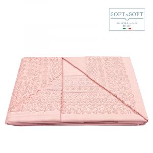 ELISA sheets set in pure cotton with PINK lace border
