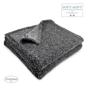 LIFE coperta matrimoniale in pura lana 230x270 Somma-Grigio