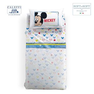 MICKEY AVVENTURA completo lenzuola FLANELLA misura SINGOLA Disney CALEFFI