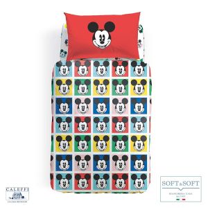 MICKEY COLORS Completo Copripiumino PIAZZA E MEZZA Disney CALEFFI