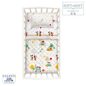 MICKEY & MINNIE spring quilted bedcover for Cots Disney CALEFFI