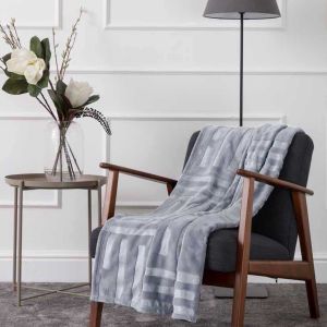MILVA coperta plaid singolo in calda eco pelliccia di qualità cm 150x200-Perla