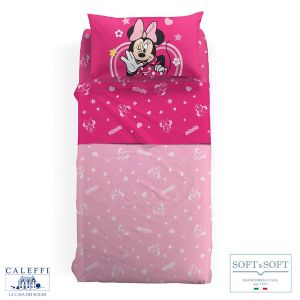 MINNIE TRENDY completo lenzuola misura SINGOLA Disney CALEFFI