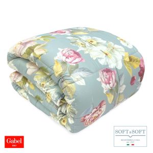 PEONY trapunta MATRIMONIALE Gabel Made in Italy Puro Cotone-Nebbia