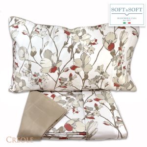 PERLA copripiumino matrimoniale Raso di cotone - Made in Italy - 4 Federe