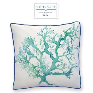 SANTORINI Coral Cushion cover 45x45 cm Turquoise