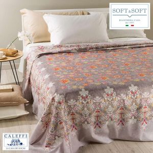 SHAMAL Copriletto Piquet Misura MATRIMONIALE 260x260 CALEFFI Tortora