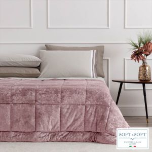 SIVIGLIA trapunta piumone MATRIMONIALE peso medio velluto 260x260-Rosa