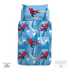 SPIDER-MAN CITTA' completo copripiumino PIAZZA E MEZZA Marvel CALEFFI