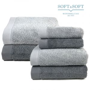 STAR 600 set asciugamani bagno 6 pezzi puro cotone gr.600 grigio
