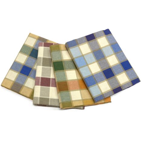 Tablecloth for 8 People 140x220 cm Checks in Pure Cotton 