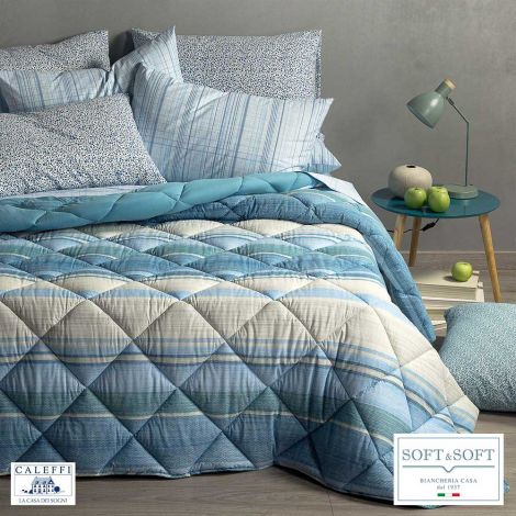 BRIAN Winter Quilt Size three-quarter bed 220x265 CALEFFI Blue