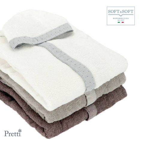 CAMILLA adult bathrobe edged in pure cotton terry by Pretti 
