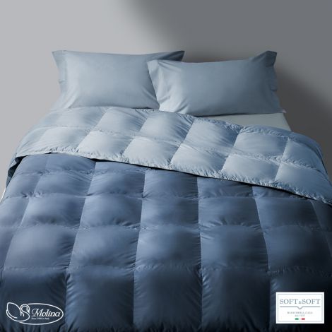 COMETA Duvet for three quarter beds Molina solid color v.202 - Blue