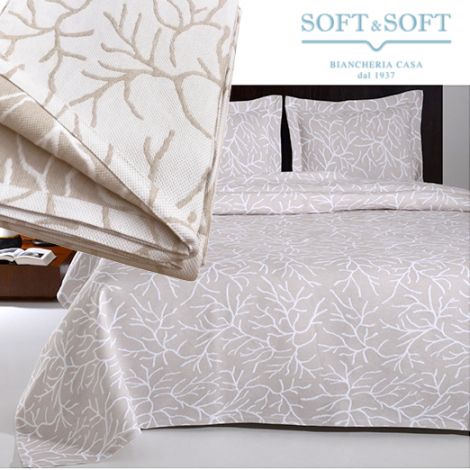 CORAL single bedspread in jacquard matelassé fabric cm 170x260