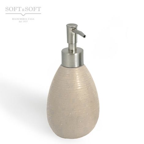SAND gray stone effect ceramic soap dispenser