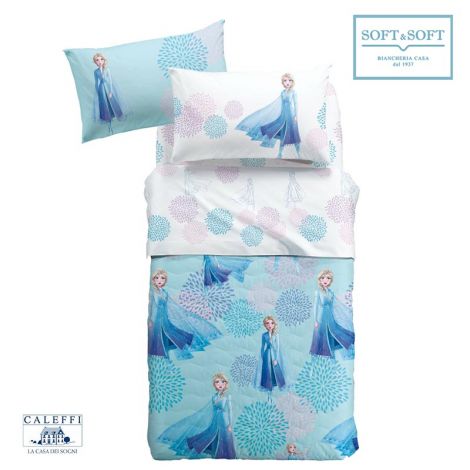 ELSA BLU Quilted Bedcover THREE-QUARTER Bed Size by Disney CALEFFI