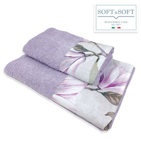 FIORE DI MAGNOLIA towel set 1 + 1 majolica-Lilac