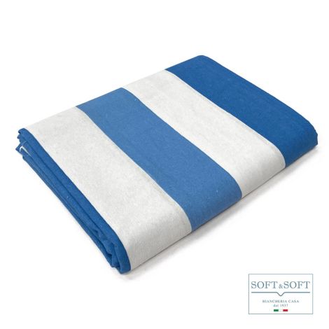 FOULARD telo copritutto SINGOLO 170x280 rigato azzurro