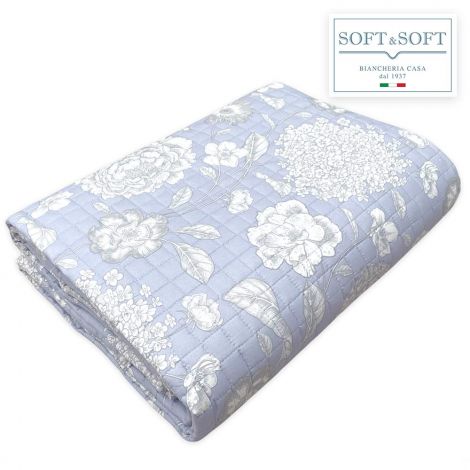 Harris Spring Summer Bedspread floral pattern-Light Blue