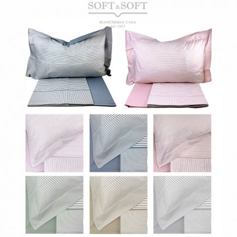 lenzuola per letto singolo a righe colore azzurro rosa beige grigio verde