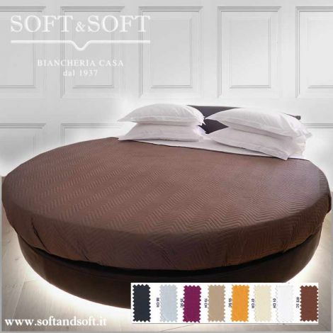 ROUND RASO Quilted Bedspread ROUND BED Cotton Satin