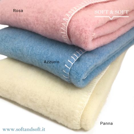 MOHAIR BABY Wool Blanket for Cots Plain Colour cm 90x120