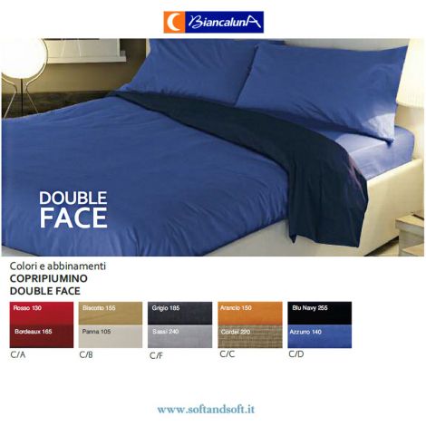 COLORED Duvet cover for Singol bed Biancaluna Solid Color double face