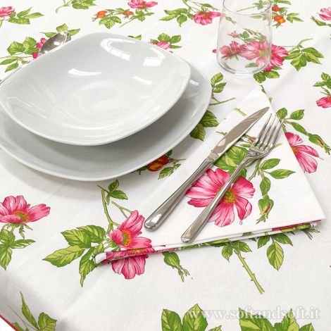ANEMONE Pure Cotton Table Set  for 8 people Tablecloth+Napkins