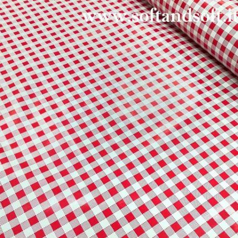 QUADRETTI ROSSO fabric fabric for tablecloth cm 120