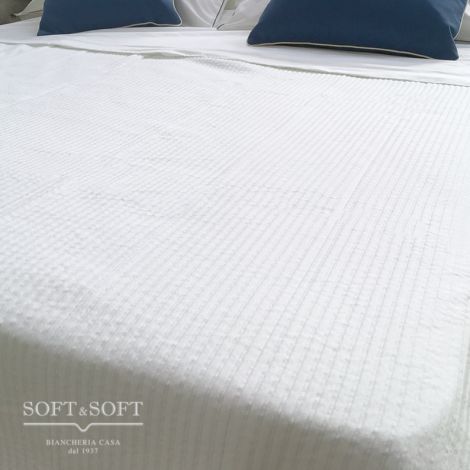 LUCOT Cotton Bedcover for Single Bed - white