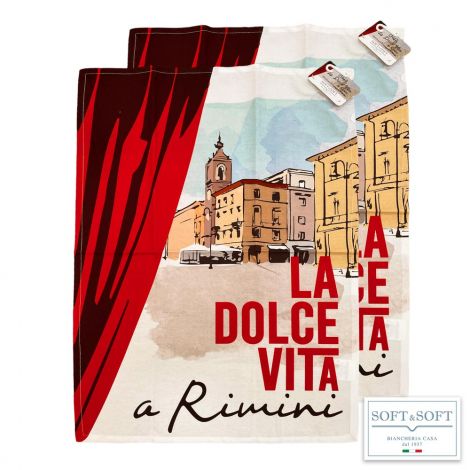 DOLCE VITA set 6 strofinacci cucina cm 50x70 - Rimini