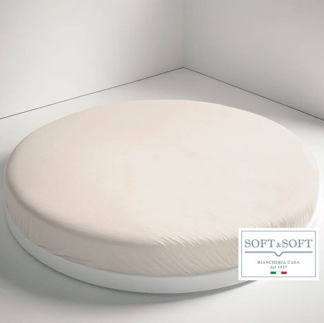 ROUND fitted sheets for round bed with Elastic cm 230-Cream
