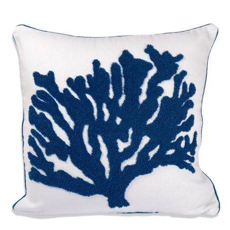 MAREA Cuscino arreddo cm 45x45 disegno Corallo blu