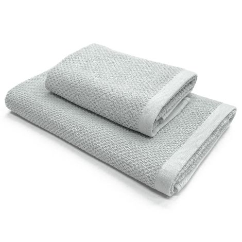 MIAMI set asciugamani 1+1 spugna di puro cotone-Grigio