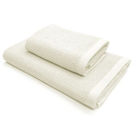 MIAMI set asciugamani 1+1 spugna di puro cotone-Latte
