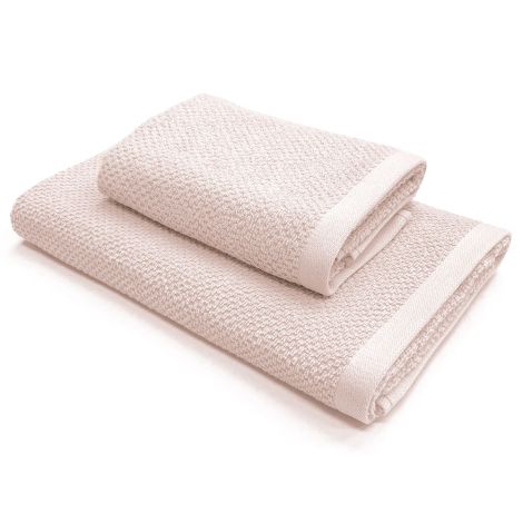 MIAMI set asciugamani 1+1 spugna di puro cotone-Rosa