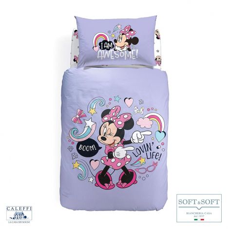 Motivo: Minnie Mouse JF Disney Colore: Grigio/Rosa Biancheria da Letto Reversibile Dimensioni: 140 x 200 cm 100% Cotone Cuscino 70 x 90 cm 