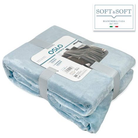 OSLO DOUBLE Plaid Blanket 200x240 cm in Fleece-Sugar paper