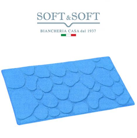 PAVE' Tappeto bagno cm 60x110 puro cotone-Blu