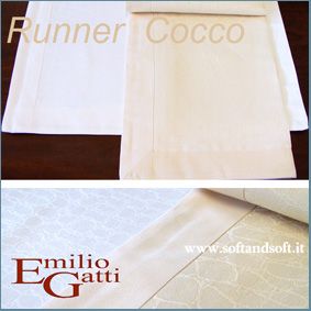 RUNNER/Striscia COCCO Misto Lino cm 50x150 Gatti Emilio