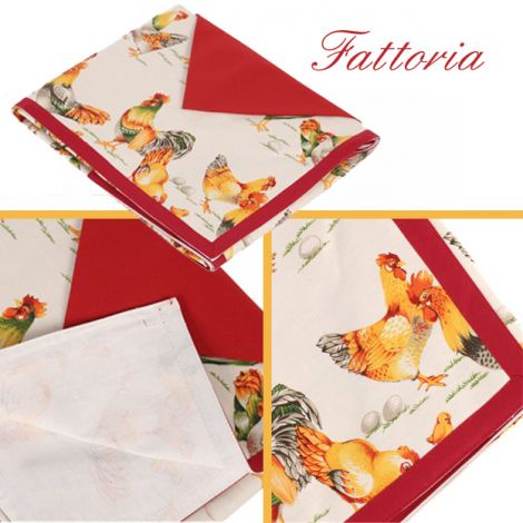 FATTORIA Table cloth with 6 napkin cm 150x180