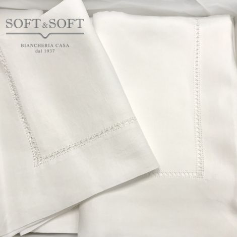 Double bed sheets Pure Linen embroidery Gigliuccio parure 08455