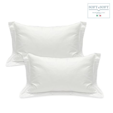 COTTON SATIN pair of pillowcases 3 pillowcases pure white satin (2 pillowcases)
